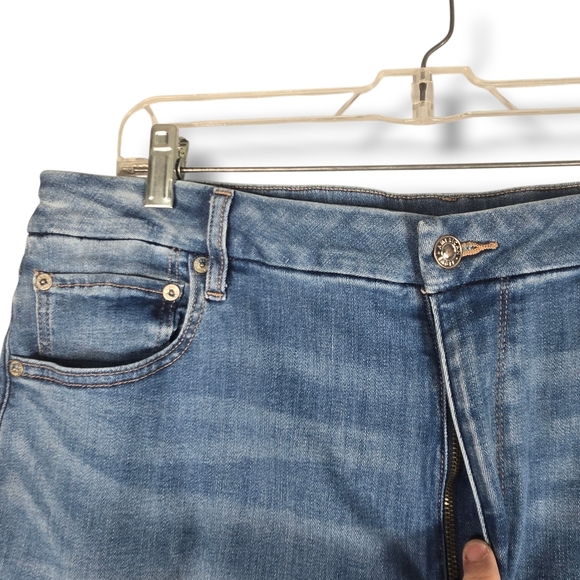 American Eagle Super Curvy High Rise Flare Jean Blue Stretch 18 Short 18S - Picture 8 of 15